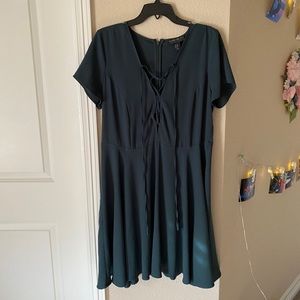 Forever 21 Green cross tie dress